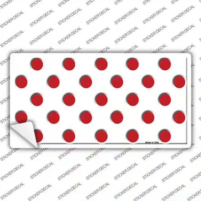 LP-2979s-L 9 x 4.5 in. Red White Polka Dot Novelty Sticker Decal - Large