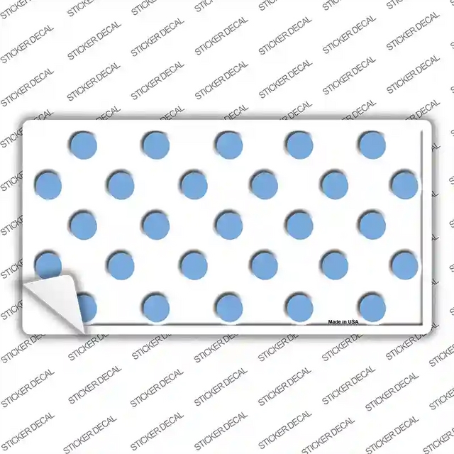 LP-2983s-L 9 x 4.5 in. Light Blue White Polka Dot Novelty Sticker Decal - Large