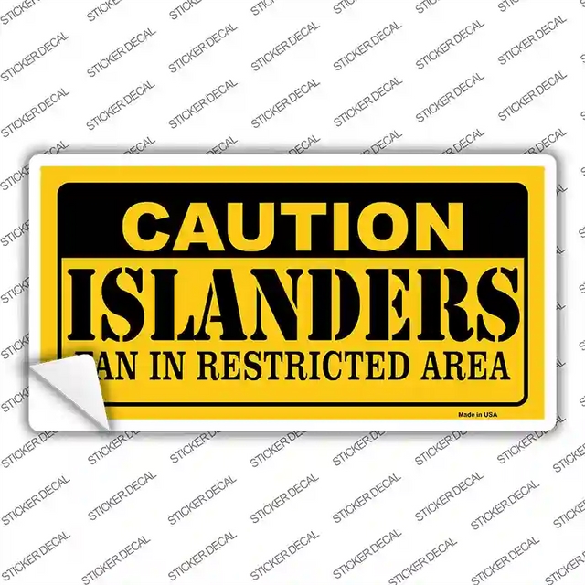 LP-2660s-L 9 x 4.5 in. Caution Islanders Novelty Sticker Decal - Large