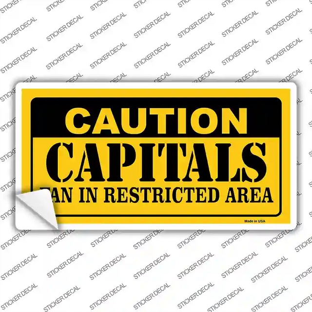 LP-2667s-XL 12 x 6 in. Caution Capitals Novelty Sticker Decal - Extra Large