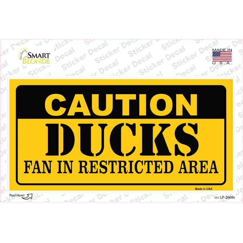 LP-2669s-M 6 x 3 in. Caution Ducks Novelty Sticker Decal - Medium