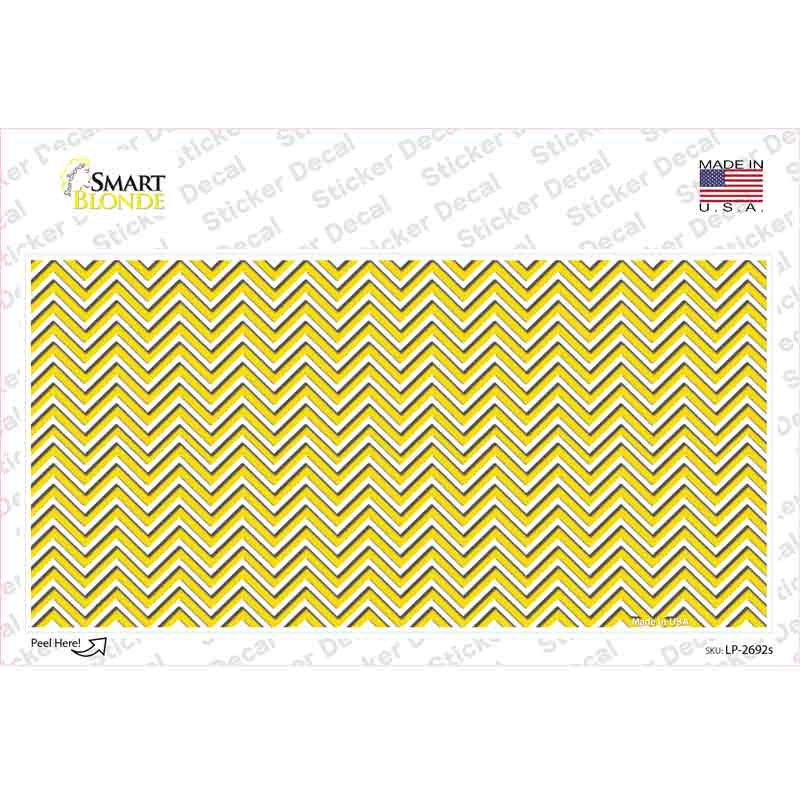 LP-2692s-M 6 x 3 in. Yellow White Chevron Novelty Sticker Decal - Medium