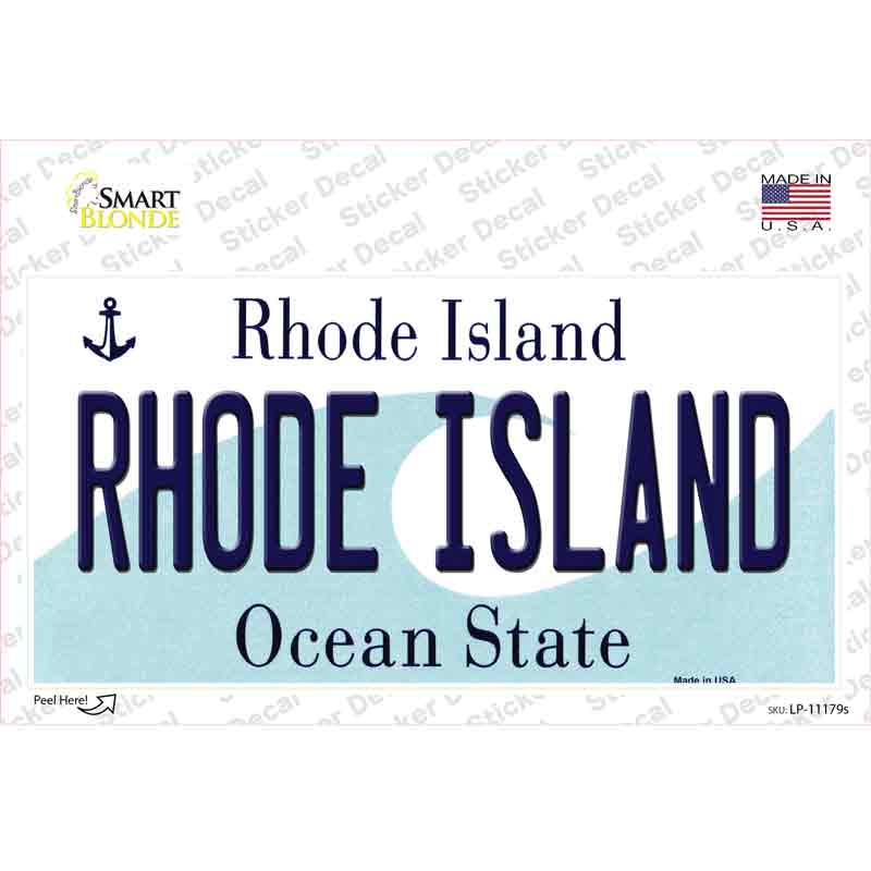 LP-11179s-M 6 x 3 in. Rhode Island State Novelty Sticker Decal - Medium