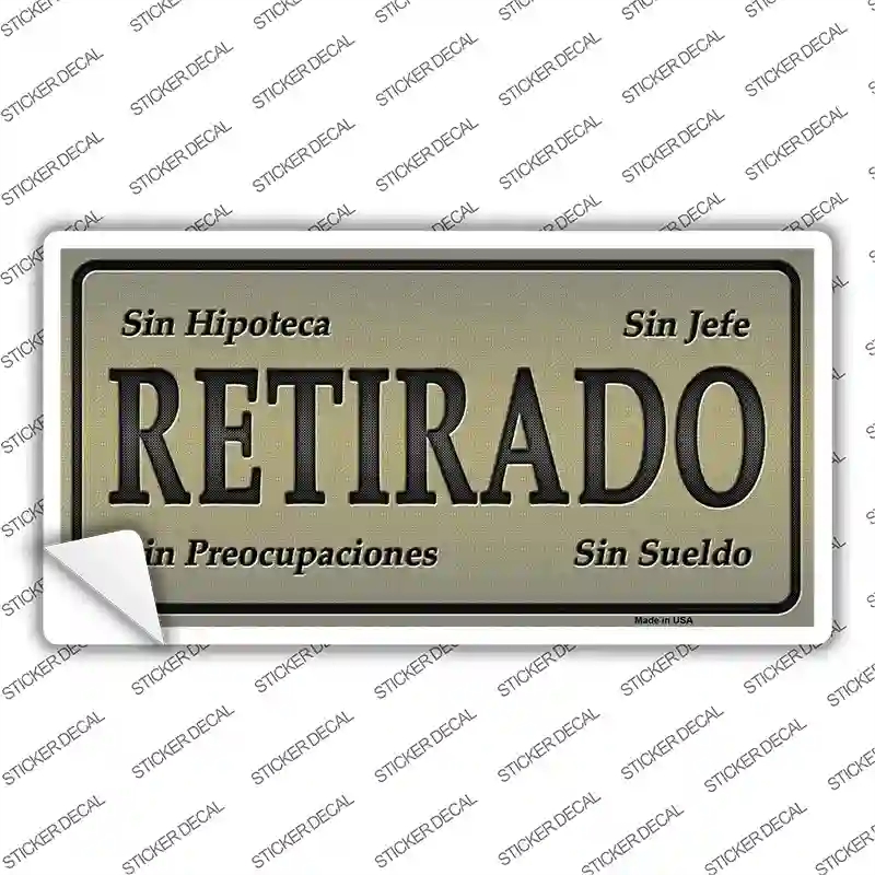 LP-1117s-S 3 x 1.5 in. Retirado Novelty Sticker Decal - Small