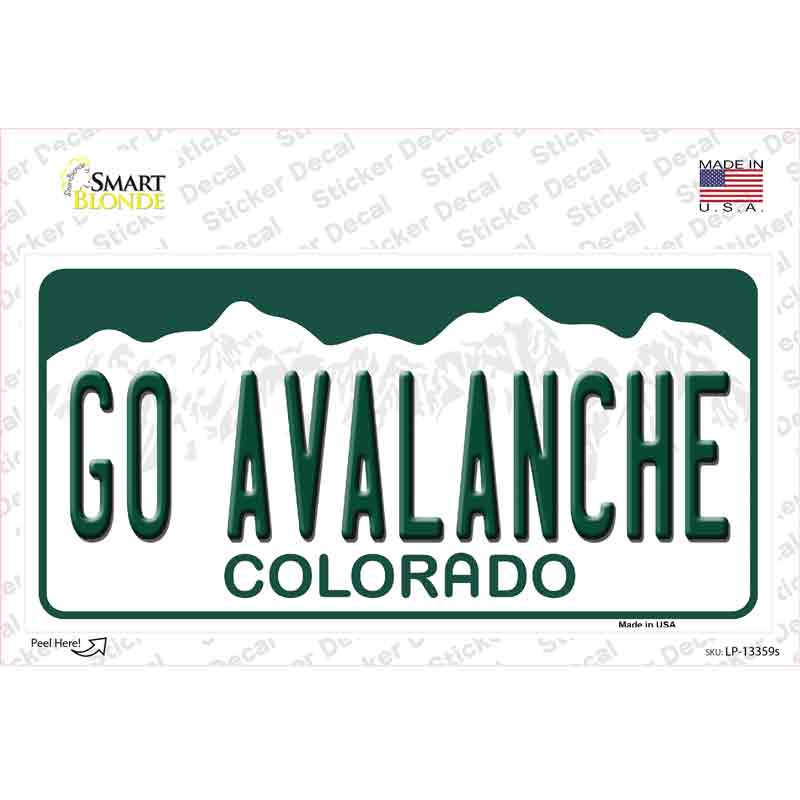LP-13359s-M 6 x 3 in. Go Avalanche Novelty Sticker Decal - Medium