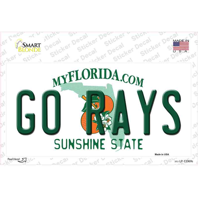 LP-13369s-M 6 x 3 in. Go Rays Novelty Sticker Decal - Medium