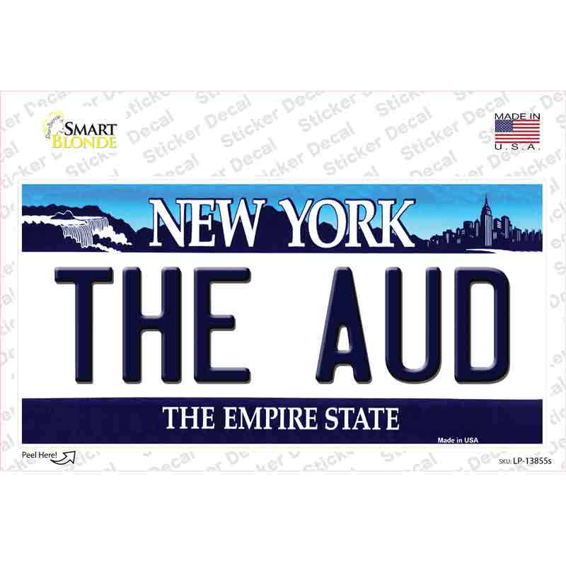 LP-13855s-M 6 x 3 in. The Aud NY Blue Novelty Sticker Decal - Medium