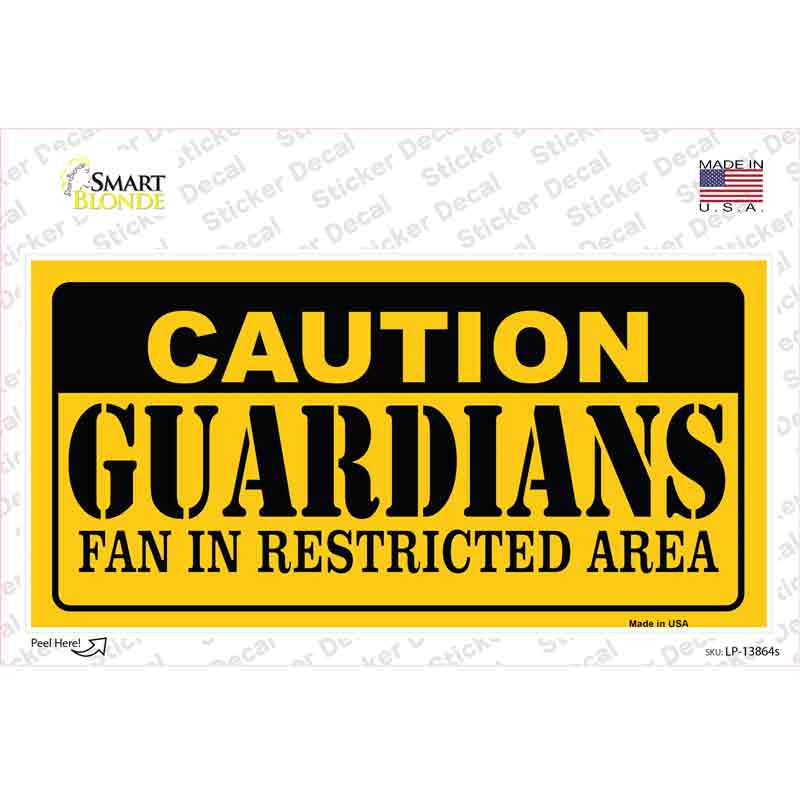 LP-13864s-M 6 x 3 in. Caution Guardians Novelty Sticker Decal - Medium