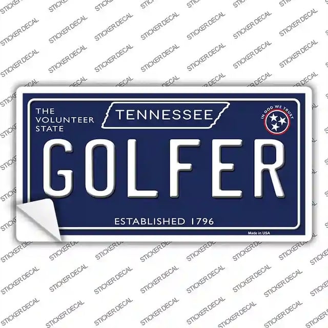 LP-13901s-XL 12 x 6 in. Golfer Tennessee Blue Novelty Sticker Decal - Extra Large