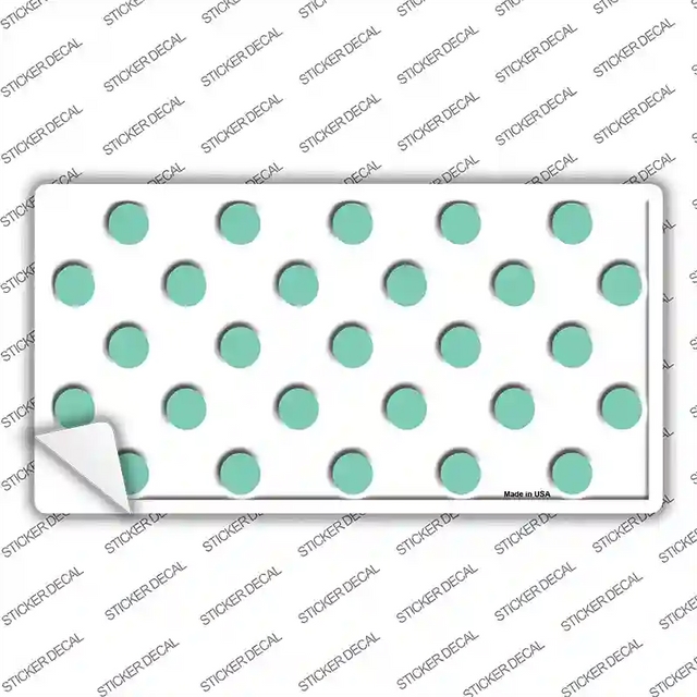 LP-2986s-XL 12 x 6 in. Mint White Polka Dot Novelty Sticker Decal - Extra Large