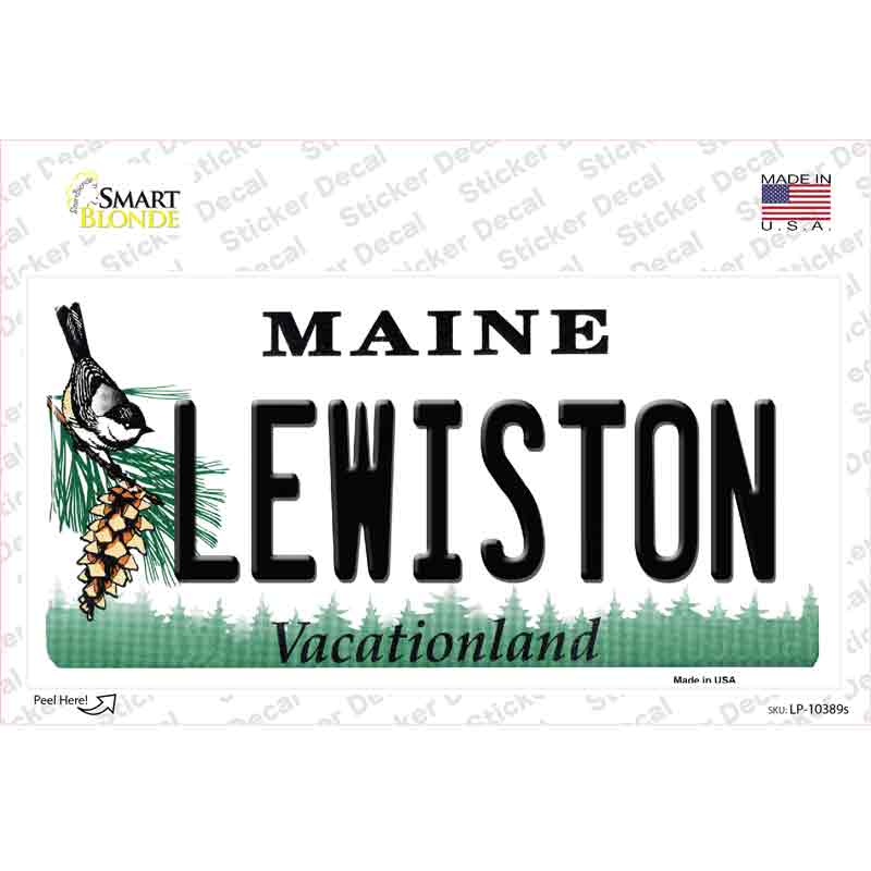 LP-10389s-M 6 x 3 in. Lewiston Maine Novelty Sticker Decal - Medium
