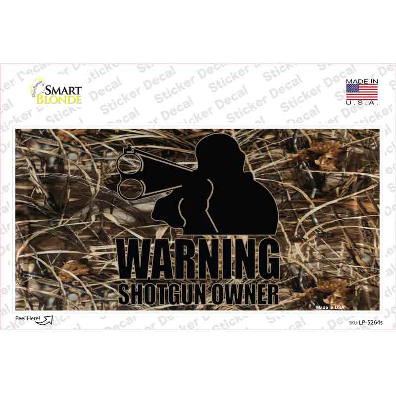LP-5264s-M 6 x 3 in. Warning Shotgun Owner Novelty Sticker Decal - Medium