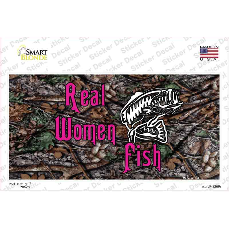 LP-5269s-M 6 x 3 in. Real Women Fish Novelty Sticker Decal - Medium