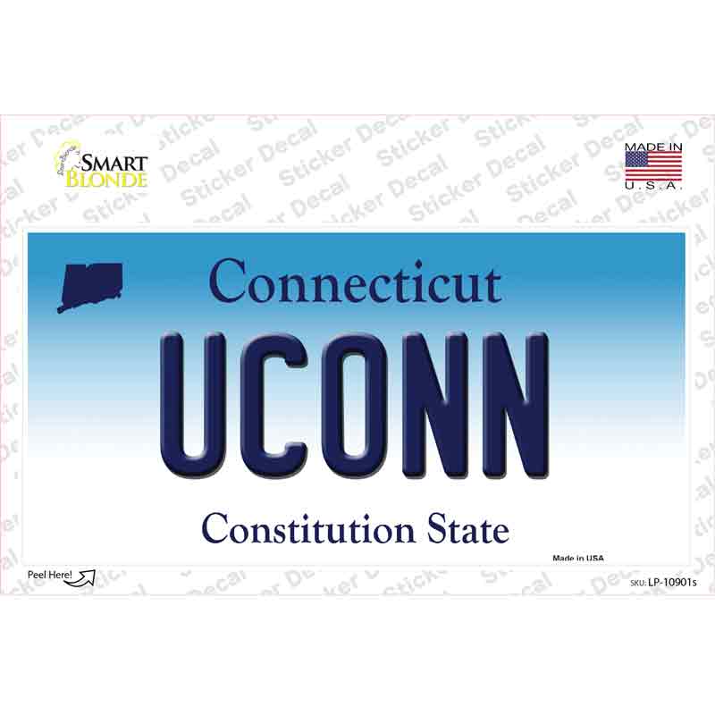 LP-10901s-M 6 x 3 in. UConn Connecticut Novelty Sticker Decal - Medium