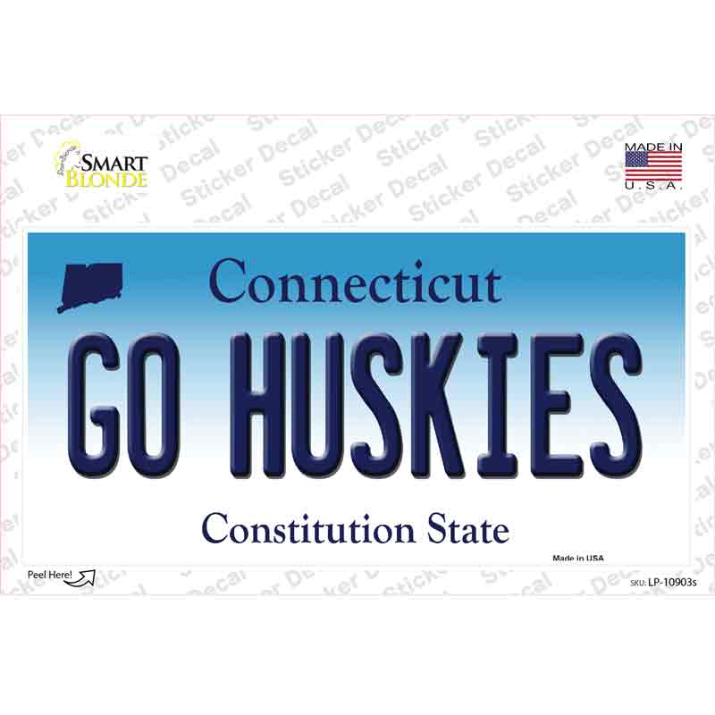 LP-10903s-M 6 x 3 in. Go Huskies Connecticut Novelty Sticker Decal - Medium