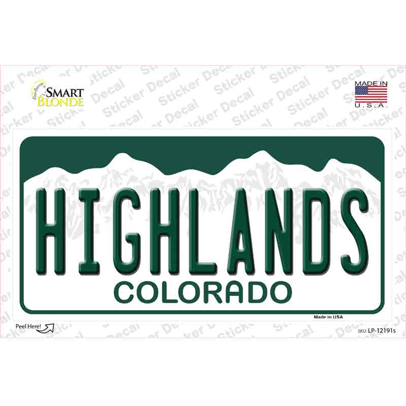LP-12191s-M 6 x 3 in. Highlands Colorado Novelty Sticker Decal - Medium