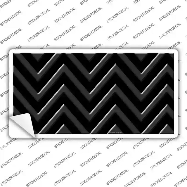 LP-4950s-L 9 x 4.5 in. Black Light Black Chevron Novelty Sticker Decal - Large
