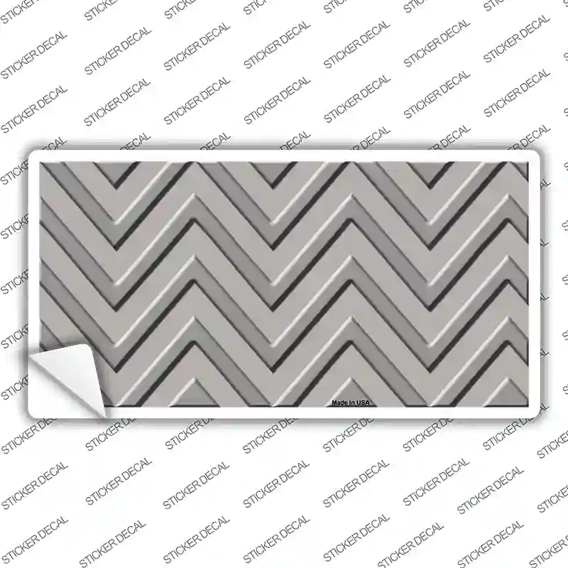 LP-4957s-S 3 x 1.5 in. Grey Light Grey Chevron Novelty Sticker Decal - Small