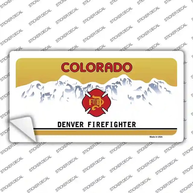 LP-5328s-L 9 x 4.5 in. Denver Fire Fighter Novelty Sticker Decal - Large