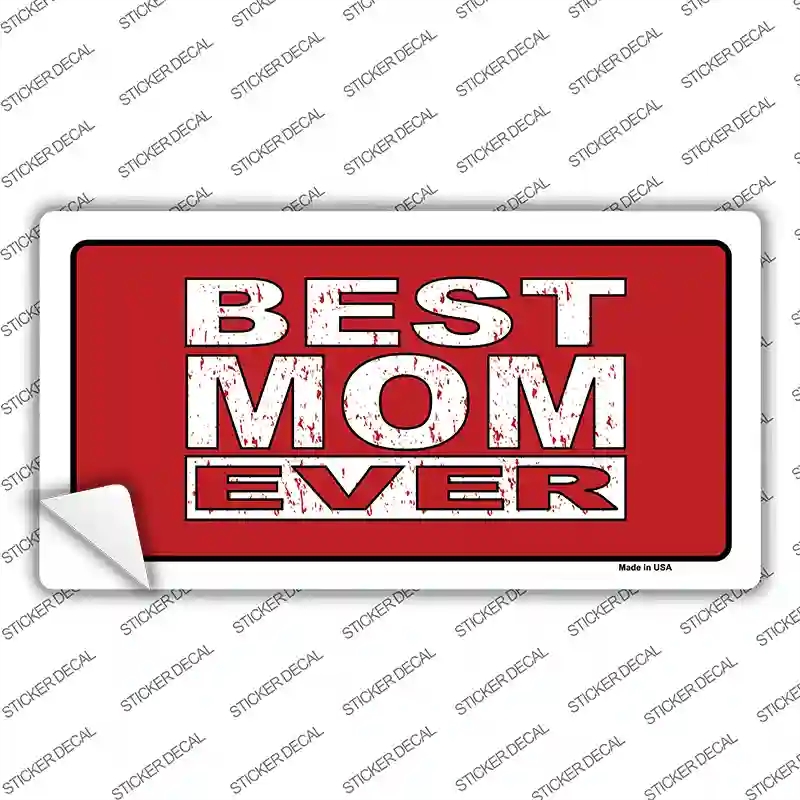 LP-5345s-S 3 x 1.5 in. Best Mom Ever Red Novelty Sticker Decal - Small