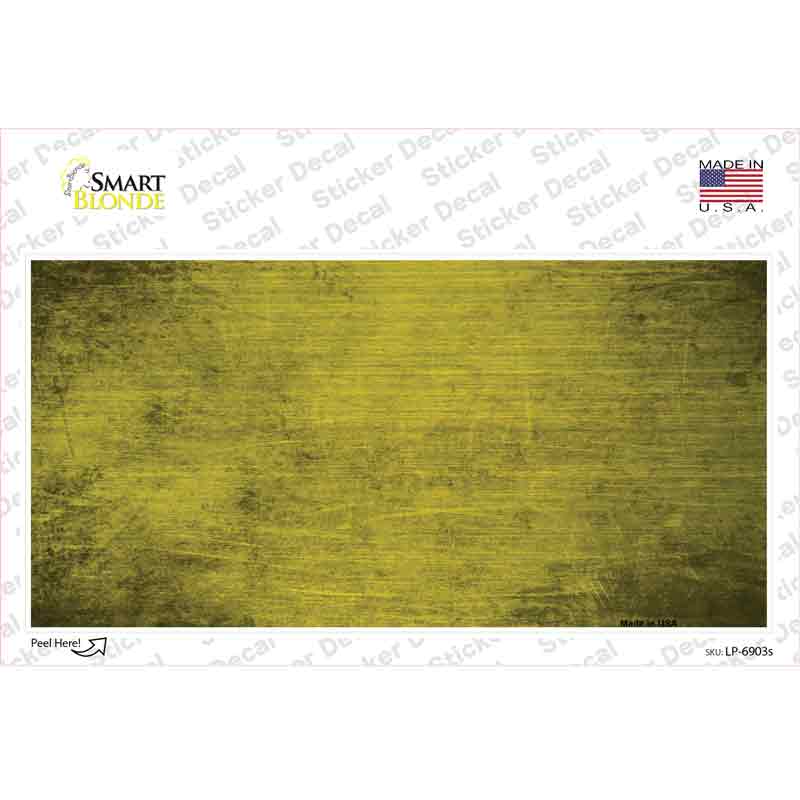 LP-6903s-M 6 x 3 in. Yellow Oil Rubbed Solid Novelty Sticker Decal - Medium