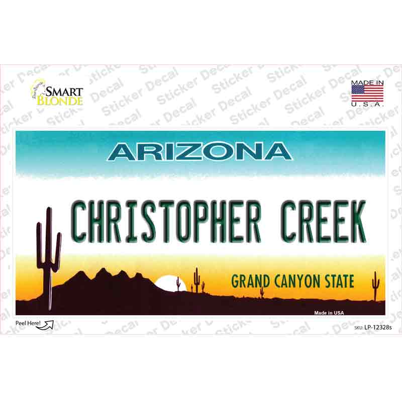 LP-12328s-M 6 x 3 in. Christopher Creek Arizona Novelty Sticker Decal - Medium