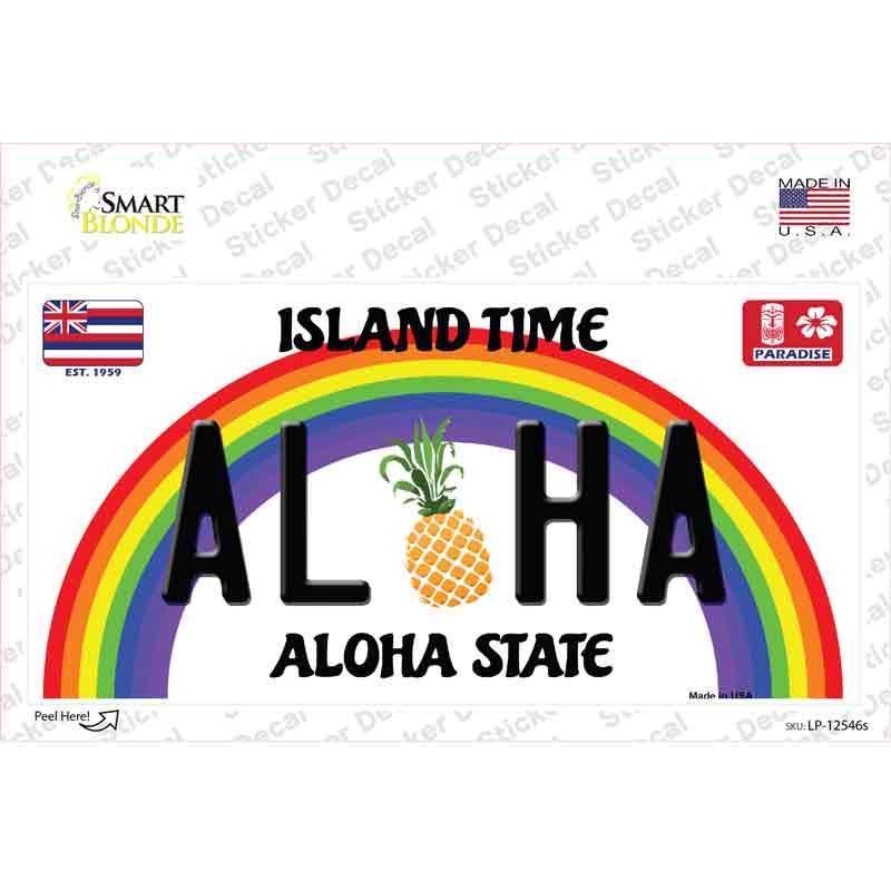 LP-12546s-M 6 x 3 in. Aloha Pineapple Hawaii Novelty Sticker Decal - Medium