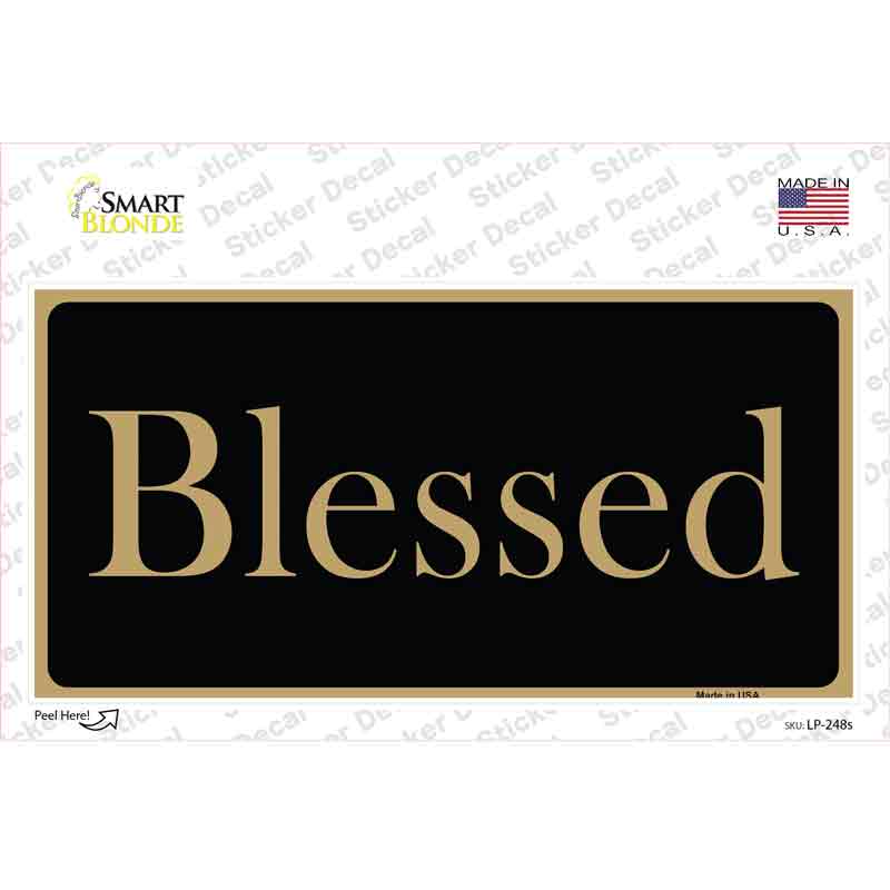 LP-248s-M 6 x 3 in. Blessed Gold Novelty Sticker Decal - Medium