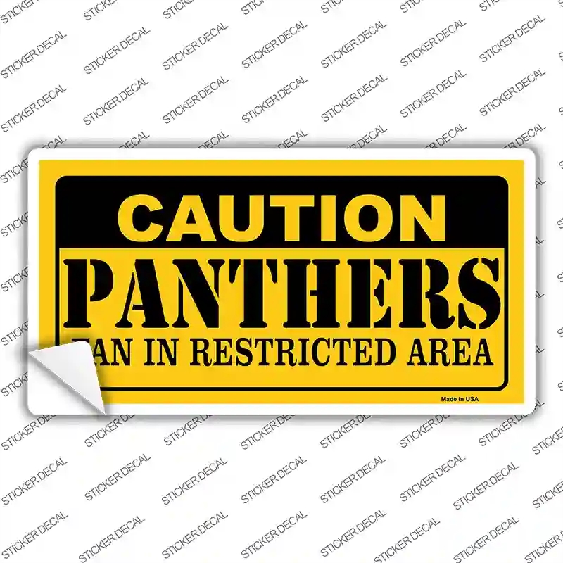 LP-2526s-S 3 x 1.5 in. Caution Panthers Novelty Sticker Decal - Small