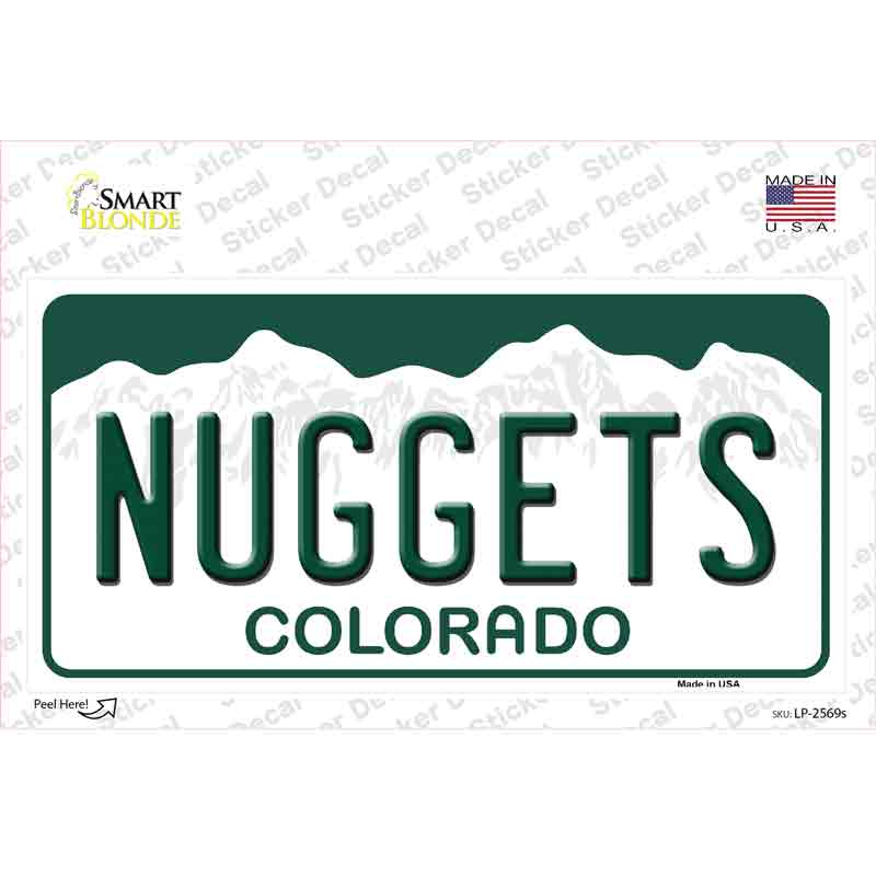 LP-2569s-M 6 x 3 in. Nuggets Colorado State Novelty Sticker Decal - Medium
