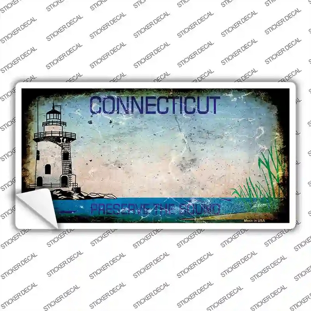 LP-8170s-L 9 x 4.5 in. Connecticut Rusty Novelty Sticker Decal - Large