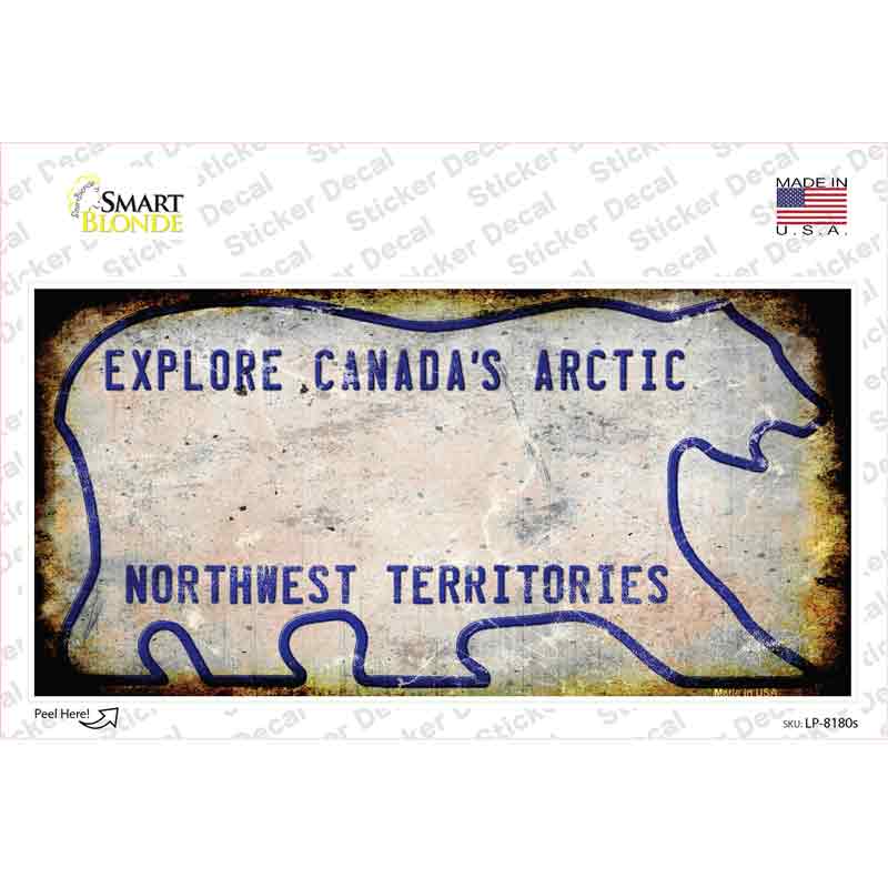 LP-8180s-M 6 x 3 in. Northwest Territories Rusty Novelty Sticker Decal - Medium