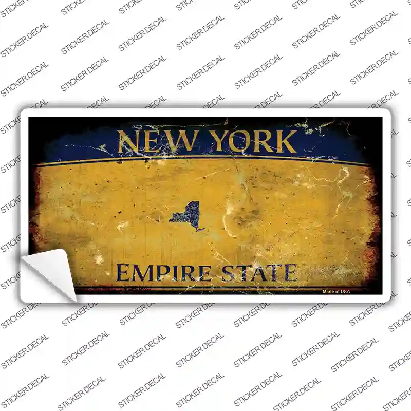 LP-8192s-S 3 x 1.5 in. York State Rusty Background Novelty Sticker Decal - Small