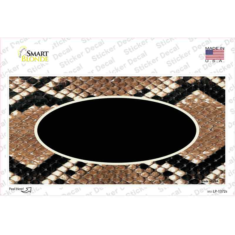 LP-1372s-M 6 x 3 in. Snake with Black Center Oval Novelty Sticker Decal - Medium