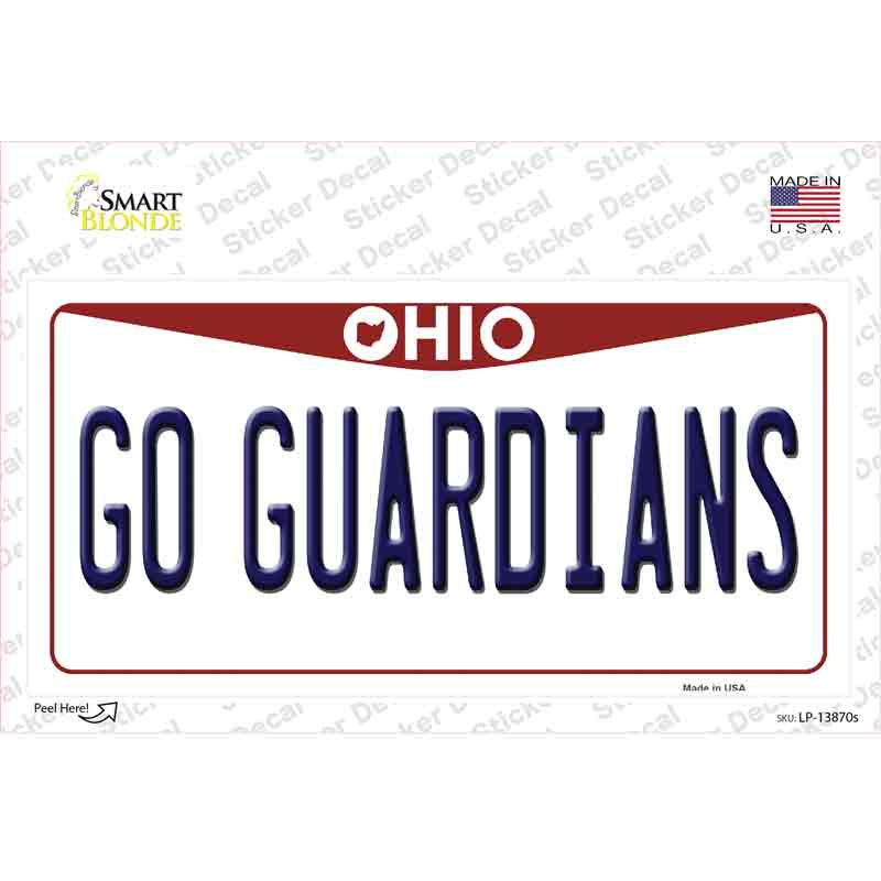 LP-13870s-M 6 x 3 in. Go Guardians Ohio Novelty Sticker Decal - Medium