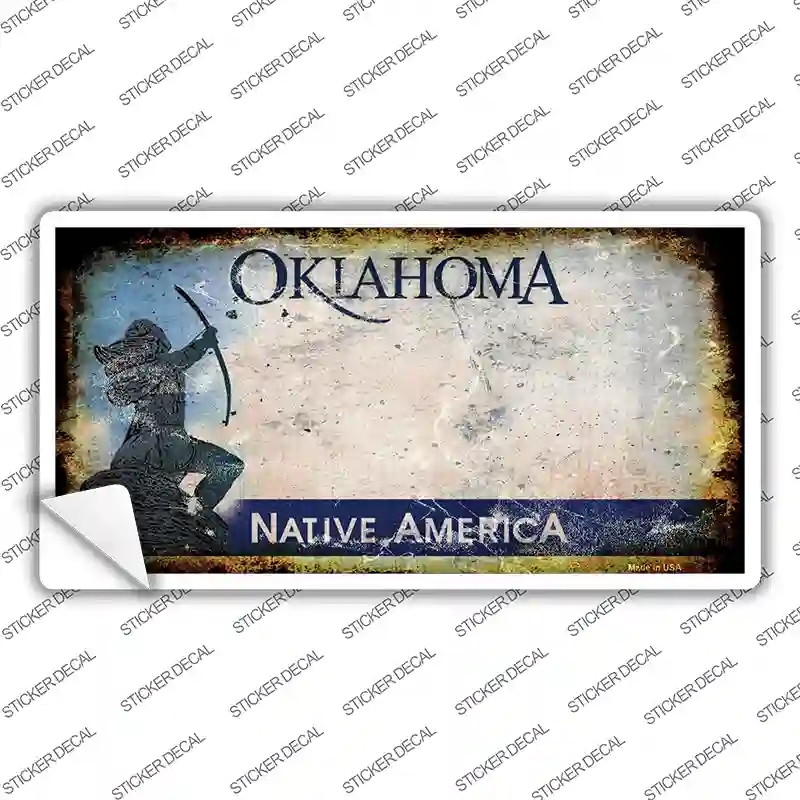 LP-8205s-S 3 x 1.5 in. Oklahoma Rusty Novelty Sticker Decal - Small