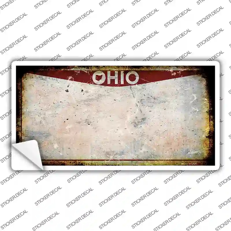 LP-8206s-S 3 x 1.5 in. Ohio Rusty Novelty Sticker Decal - Small
