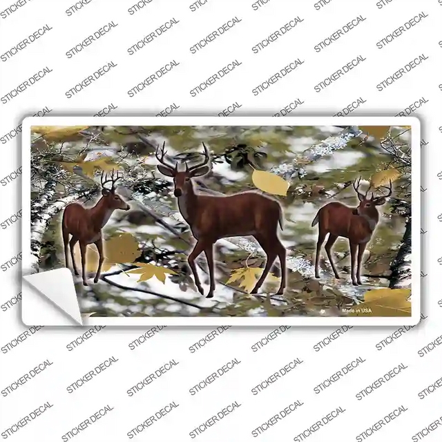LP-8283s-L 9 x 4.5 in. Deer On Camo Novelty Sticker Decal - Large