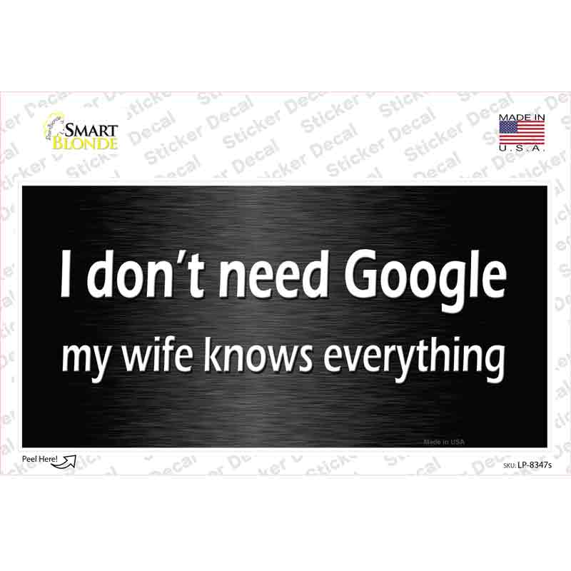 LP-8347s-M 6 x 3 in. Dont Need Google Novelty Sticker Decal - Medium