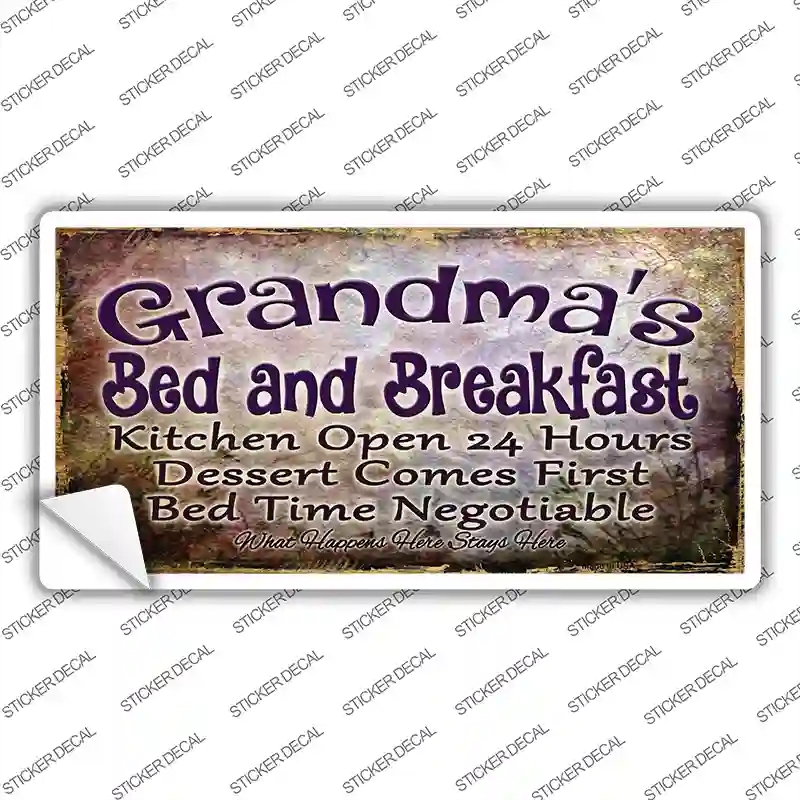 LP-8375s-S 3 x 1.5 in. Grandmas Bed & Breakfast Novelty Sticker Decal - Small