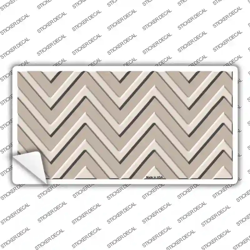LP-4962s-S 3 x 1.5 in. Tan Light Tan Chevron Novelty Sticker Decal - Small