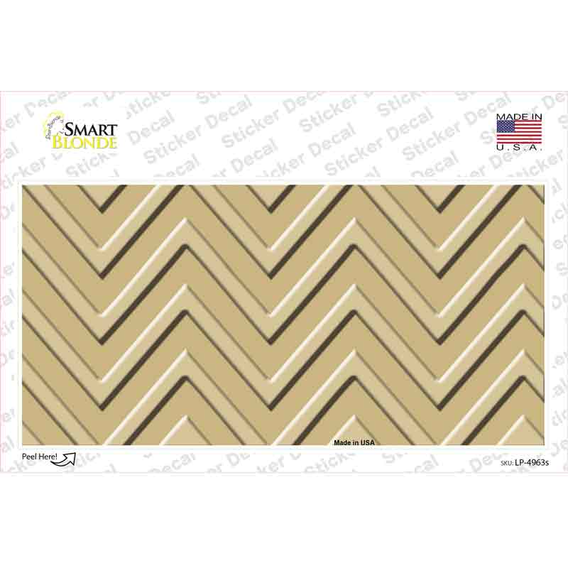LP-4963s-M 6 x 3 in. Gold Light Gold Chevron Novelty Sticker Decal - Medium