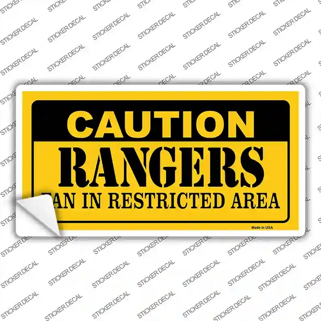 LP-2661s-XL 12 x 6 in. Caution Rangers Novelty Sticker Decal - Extra Large