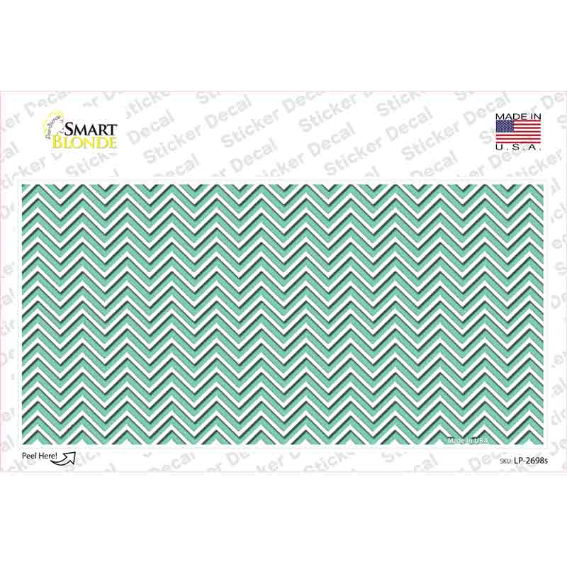 LP-2698s-M 6 x 3 in. Mint White Chevron Novelty Sticker Decal - Medium