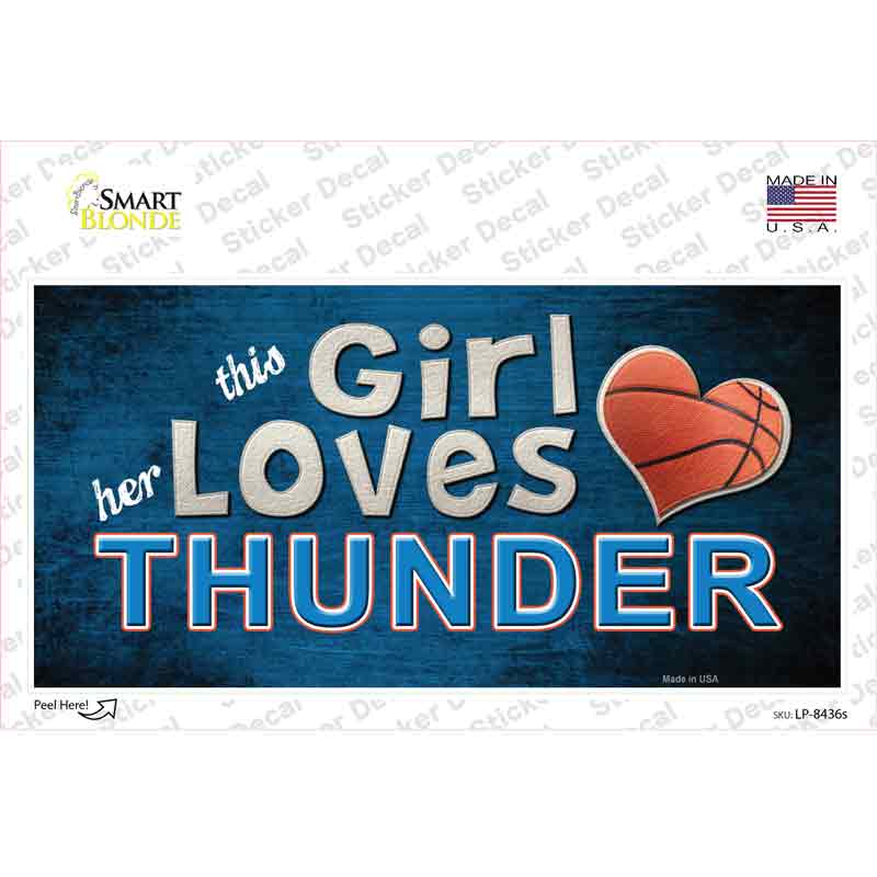LP-8436s-M 6 x 3 in. This Girl Loves Her Thunder Novelty Sticker Decal - Medium