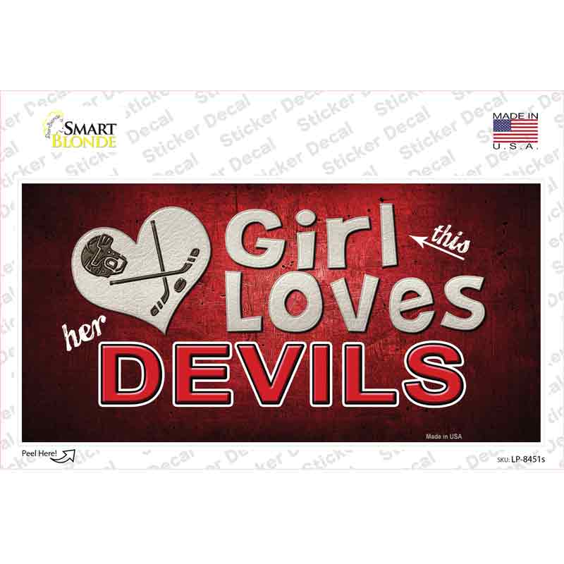 LP-8451s-M 6 x 3 in. This Girl Loves Her Devils Novelty Sticker Decal - Medium
