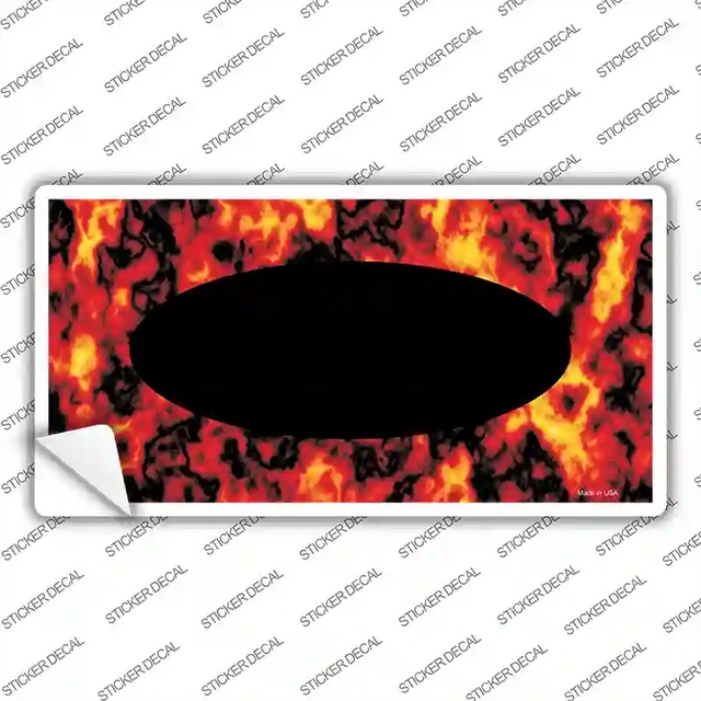 LP-1387s-XL 12 x 6 in. Fire Explosion with Black Center Oval Novelty Sticker Decal - Extra Large