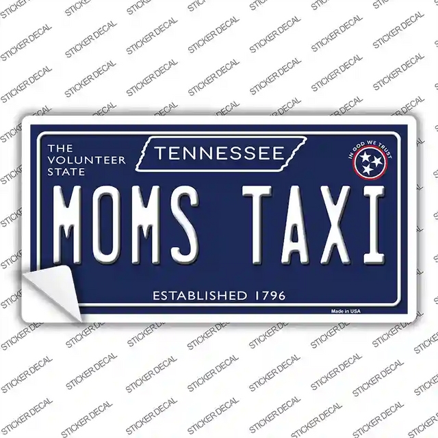LP-13908s-XL 12 x 6 in. Moms Taxi Tennessee Blue Novelty Sticker Decal - Extra Large
