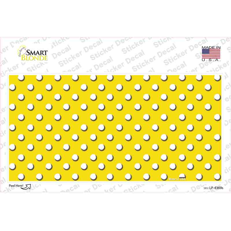 LP-4369s-M 6 x 3 in. Yellow Polka Dot Novelty Sticker Decal - Medium