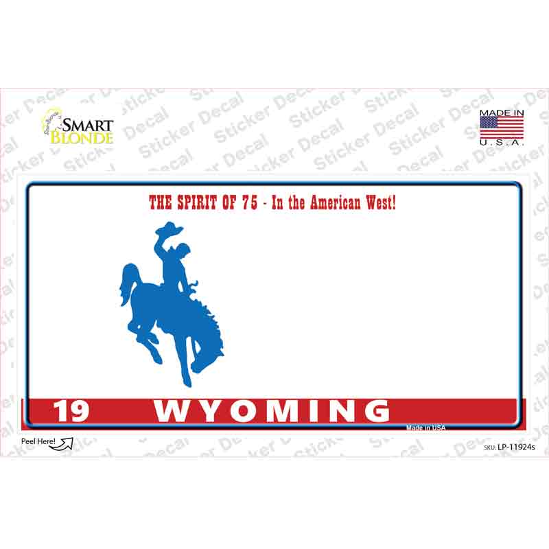 LP-11924s-M 6 x 3 in. Wyoming Background Novelty Sticker Decal - Medium